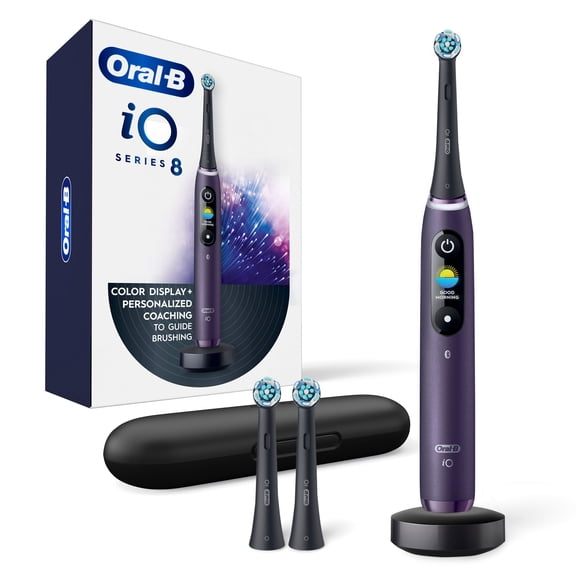 Oral-B iO Series 8 Electric Toothbrush with 3 Brush Heads, Violet Ametrine