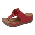 thumbnail image 2 of IUJSOY Orthopedic Sandals for Women Boho Flower Platform Flip Flops Wedges Comfortable Walking Shoes, 2 of 9