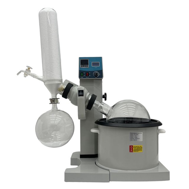 INTBUYING 5L Auto Lifting Rotary Evaporator with Speed and Temperature LCD Display Lab Equipment 110V