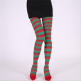 thumbnail image 1 of Collants de Noël Colorés Patchwork Rayés pour Femmes Halloween, 1 of 4