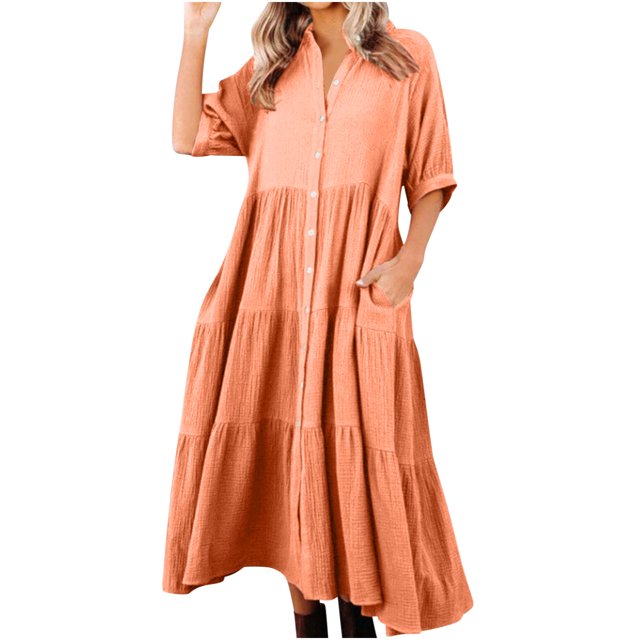 Gspmoly Robes d'Été pour Femmes, Robe d'Été Décontractée pour Femmes à Col Rond, Unie, Sans Manches, Longue, Robes de Vacances pour Femmes Économies