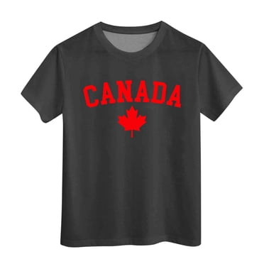 Tween Canada Day Shirts for Boy Girl Maple Leaf Printed Graphic Tees Soft Boys Tee Shirts Boy Clothes 10-11 Years