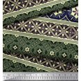 thumbnail image 2 of Soimoi Velvet Fabric Swirls & Floral Artistic Print Fabric by The Yard 58 Inch Wide, 2 of 3
