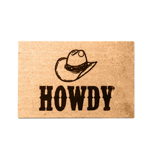 Denim ‘Howdy’ Doormat – Non-Slip Welcome Mat for Front Door & Entrance Decor
