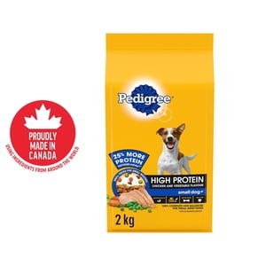 PEDIGREE High Protein Small Dog+ Dry Food For Adult Dogs – Chicken & Vegetable Flavour – Calcium Supports Strong Bones and Healthy Teeth 2kg