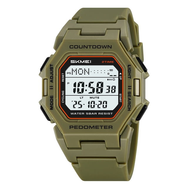 Birdeem Montre de Sport Numérique pour Homme, Résistante à l'Eau avec Affichage Lumineux, Montre d'Extérieur Robuste pour la Randonnée, la Course et le Entraînement Physique