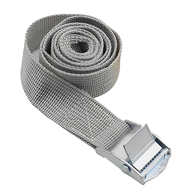 stanreset Leashing Strap Ratchet Tie Cargo Rope Polyester Multicolored Wear-resistance Book Rustproof Buckle Luggage Cable Gray 50mm*5Meter