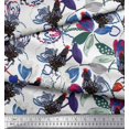 thumbnail image 3 of Soimoi Poly Georgette Fabric Floral & Cock Watercolor Printed Craft Fabric by The Yard 52 Inch Wide, 3 of 3