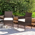 thumbnail image 2 of Patiojoy Outdoor 4 PCS Rattan Dining Chair Patio Cushioned Arm Chair w/Zipper Brown, 2 of 10