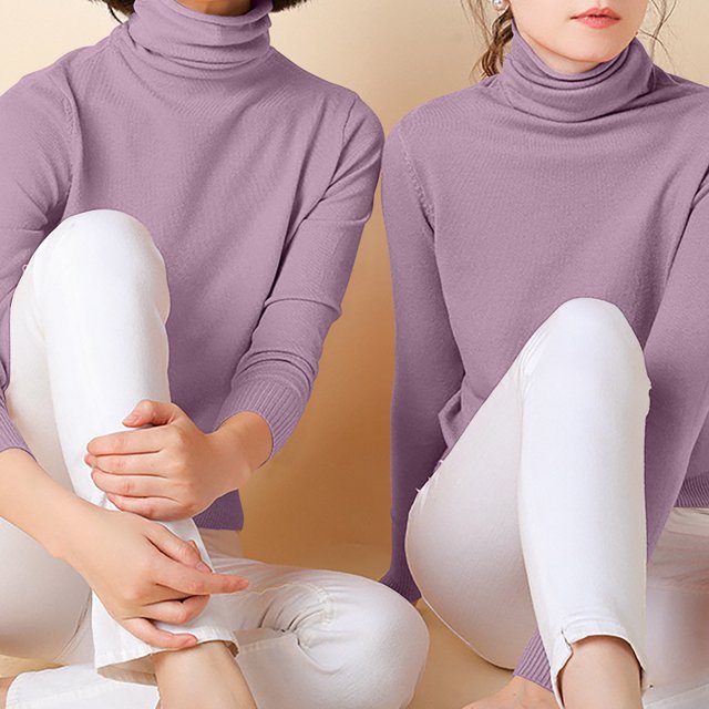 DPTALR Blouse pour Femmes à Col en R, Manches Longues, Coupe Ample, Couleur Unie