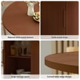 thumbnail image 4 of Wirrytor 47" Round Dining Room Table with Storage, Modern Round Table for 4, Kitchen table with 2-Layer Storage Shelves, Circle Dining Table(Walnut), 4 of 9