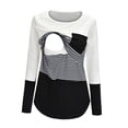 thumbnail image 1 of QIPOPIQ T-Shirt d'Allaitement à Blocs de Couleur Maternité Haut à Manches Courtes pour l'Allaitement Grossesse Chandail avec Poche Liquidation, 1 of 5