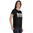 thumbnail image 2 of Inkmeso Relax I'M Vaxxed Drôle Pro-Vaccin T-shirt en Coton à Encolure Dégagée pour Femmes, 2 of 8