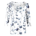 thumbnail image 5 of Pisexur Hauts pour Femmes Grande Taille Mode Chemises 3/4 Automne Décontractées Blouses à Col Rond Mignonnes à Imprimé Floral Tuniques Amples, 5 of 5