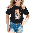 thumbnail image 1 of Carry Camisole Fille Haut à Volants Enfant Filles Mignon Graphique Col Rond Manches Courtes Tee Été Décontracté T-Shirt, 1 of 5