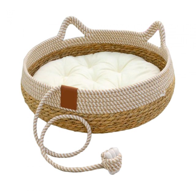 Cat Bed Comfortable Durable Anti Slip Bottom Wear Resistant Cat Scratch Pad Nest M White