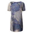 thumbnail image 4 of Pompotops Blouse d'Été pour Femmes Col Rond Ample Manches Courtes Imprimé Décontracté Liquidation, 4 of 5
