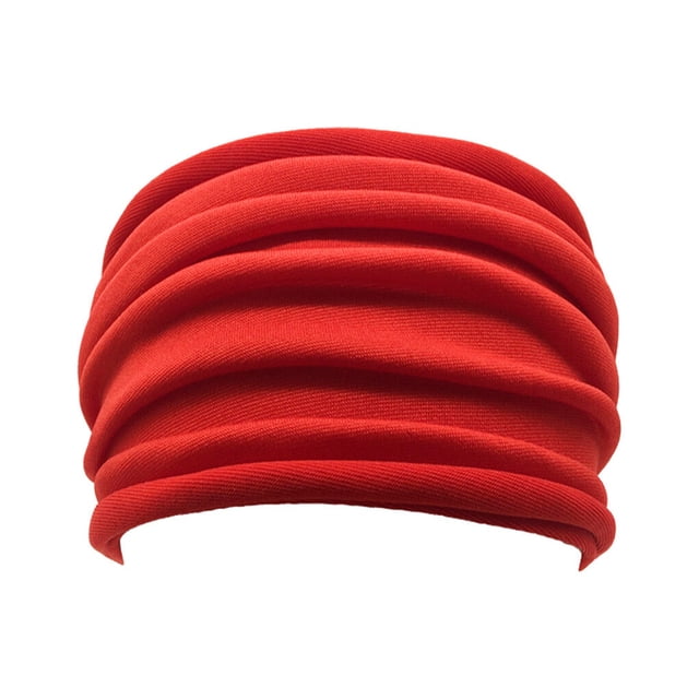 ziyahi 1PC Foldable Yoga Headband Nonslip Elastic Stretch Hairband Turban Running Red 1Set