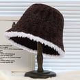 thumbnail image 2 of CSChome Fisherman Hat Women Winter Fisherman Hat - Color Matching Thick Soft Plush Foldable Bucket, 2 of 7