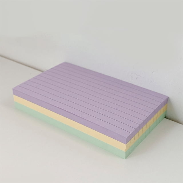 Dvkptbk Notes Poteau Ligné, Bloc-Notes Auto 3 Couleurs, Autocollants de Poteau Brillants Grandes Notes Colorées pour Bureau, Maison, École, Réunion, 150 Feuilles/pad Rangement et Organisation Sticky Note