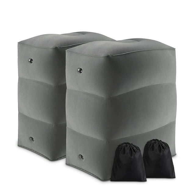 Amdohai 2 Pack Inflatable Travel Foot Rest Pillow Kids Airplane Bed Adjustable Height Leg Pillow