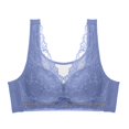 thumbnail image 1 of Virmaxy Soutien-Gorge Sans Fil pour Femmes Aguichant Mince en Dentelle Soutien-Gorge Rassemblant Sans Armature Confortable Fixe Ajustable Collection de Poitrine Coton Bleu m, 1 of 7