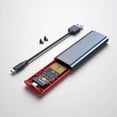 thumbnail image 3 of 2X M2 SSD Case M.2 to USB 3.1 Gen 2 10Gbps NVMe SSD Enclosure for NVMe PCIE M Key/(B+M) Key SSD Hard Disk,M2 SSD Case AC,2 x M.2 SSD Enclosure 2 x USB-C to USB-A Cable,Grey, 3 of 4