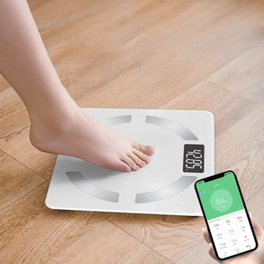 LSLJS Balance Intelligente Bluetooth pour le Poids Corporel, Balances Numériques à DEL pour Salle de Bain, 10,24 Po, Grande Plateforme