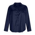thumbnail image 2 of Birdeem Hauts pour Femmes Chemise à Manches Longues à Boutons Simples Chemise Ample à Col Blouse, 2 of 8