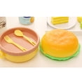 thumbnail image 3 of Lunch Box with Fork Spoon, Leakproof Bento Box for School Picnic, Portable Food Storage Container for Children Breakfast Snacks, Yellow, 3 of 6