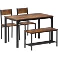thumbnail image 2 of SOGES Dining Table Set of 4, Kitchen Table with 2 Chairs 1 bench, Use for Living Room Dining Room Kitchen, Rustic Brown, 2 of 8