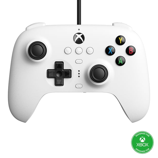 8Bitdo Manette Filaire Orion Microsoft Autorisée Série Xbox Poignée pour Jeux PC Blanc