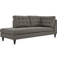 thumbnail image 1 of Modway Empress Upholstered Polyester Fabric Left Facing Chaise in Granite, 1 of 5