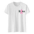 thumbnail image 4 of TINZ Cancer Shirt Women Cancer Shirts Ribbon Cancer Awareness Rainbow T Shirts Cancer Short Sleeve Tops Log Sleeve T Shirts for Women Set Shirt for Women Walking T Shirts Women, 4 of 4