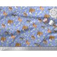 thumbnail image 2 of Soimoi Georgette Viscose Fabric Kangaroo,Elephant & Lion Animal Printed Craft Fabric by The Yard 42 Inch Wide, 2 of 3
