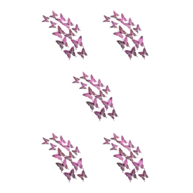 relayinert Autocollants Muraux Décoratifs Papillons - Bel Ajout à la Maison Multiples LK12 Rouge Rose 5Ensemble