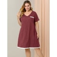 thumbnail image 3 of GRACE & GRANDEUR Women's Plus Size Polka Dots Short Sleeve Sleepshirts, 3 of 6