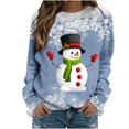 thumbnail image 1 of Femmes Pulls- Pull-Drop Épaule Col Rond Manches Longues Noël Tricot Sweat-Shirts Floraux Décontractés Tops pour Automne/printemps/hiver Rouge L, 1 of 7