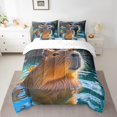 thumbnail image 2 of YST Ensemble Douillette Capybara Brun 7 Pcs Lit Tout-en-un Mignon Papillon Ensemble de Douillette Capybara Format Simple, Polyester, Type Douillette et Housse de Couette, Format Simple (1 Unité), 2 of 5