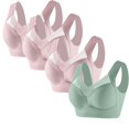 thumbnail image 1 of Timegard 4pc Bras for Women Wireless Comfy Breathable Full Coverage High Support Back Smoothing Everyday Bra, 1 of 4