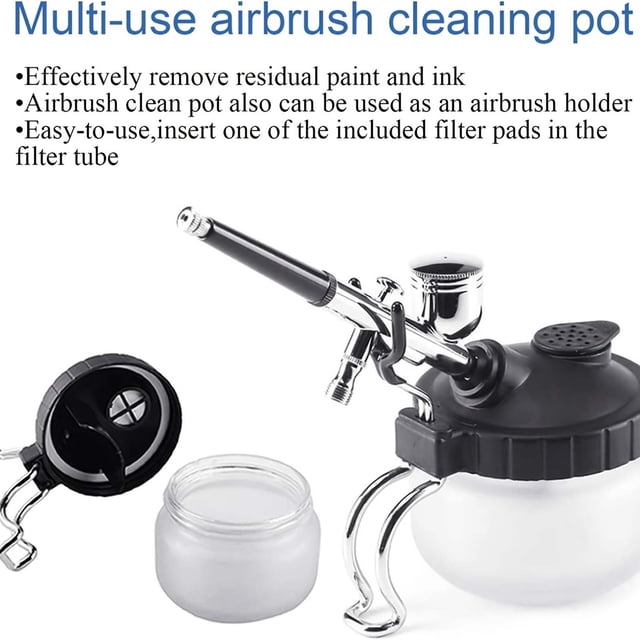 Artist Cleaning Kit Large Capacity Glass Metal Paint Washer Tool with Needle Brush Scraper Nozzle Accessories