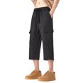 thumbnail image 1 of Men's Solid Color Cargo Pants - 3/4 Length Casual Trousers for Summer Outdoor, 1 of 4