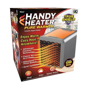As Seen On TV Handy Chaleur pure 1200W Céramique portable Space Chauffe-feu avec filtre True Shield vitesse réglable