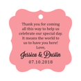 thumbnail image 1 of Darling Souvenir Custom Wedding Thank You Message Gift Tags Personalized Party Favor Hang Paper Tags-Peach & Pink-100 Tags, 1 of 1