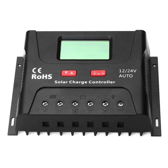 Mistaha 50A PWM Solar Controller / 24V Self-Adapting Less Than 55V Input Solar Panel Regulator for Flooded Lithium Battery with Temperature Compensation Multiple Protections LCD Display