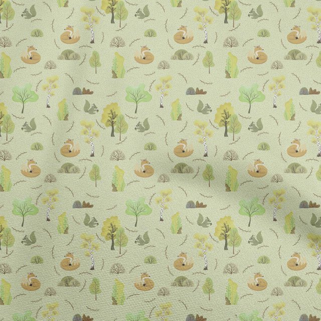 oneOone Tissu Flex Coton Beige Verdâtre Matériel de Robe d'Automne Tissu Imprimé Tissu au Mètre 40 Pouces de Large