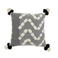 thumbnail image 1 of LR Home PILLO07707NGYFFPL Gray Zeal Pom Square Throw Pillow, 1 of 1
