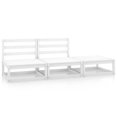 thumbnail image 1 of vidaXL 3 Piece Garden Lounge Set White Solid Pinewood, 1 of 5