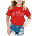 thumbnail image 1 of WEIYLL T-Shirts Graphiques pour Filles Col Rond Manches Courtes Imprimé Lettres d'Été pour Enfants 11-12 Ans, 1 of 4