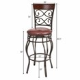 thumbnail image 3 of Gymax Tabourets de Bar Rétro Pivotants 2 Pcs avec Siège Rembourré Maison Cuisine Pub Bistro, 3 of 10